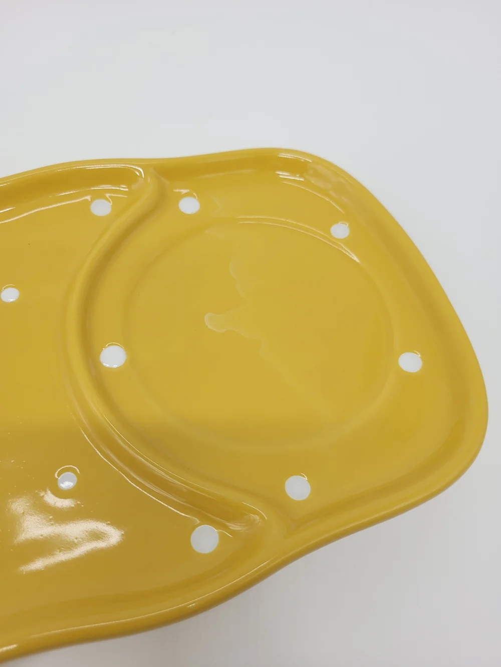 Temp-tations By Tara Snack Plate Set Of 2 Yellow Polka Dot Design Classic